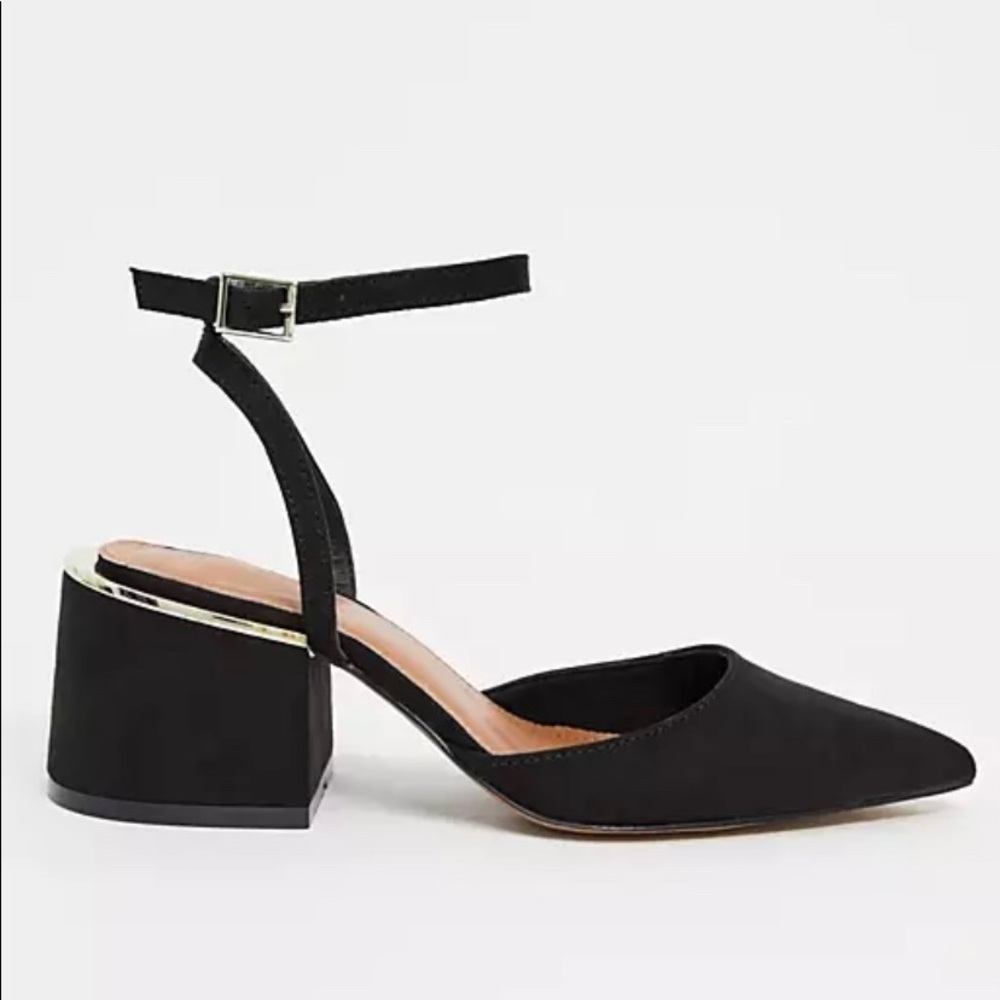 ASOS DESIGN Steady block heel mid shoes in black NWOT